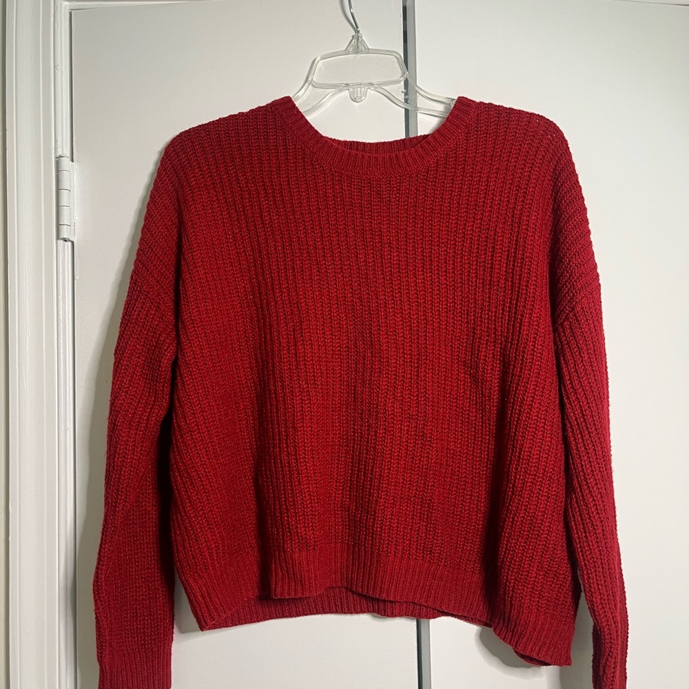 Forever 21 Chunky Red Crewneck Sweater